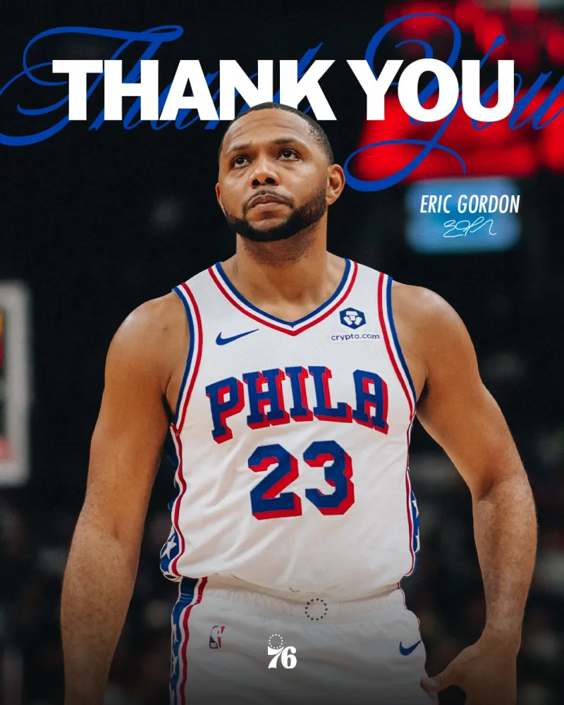 k1体育中国官方网站-经验老将！76人官方晒照致谢埃里克-戈登并向其告别